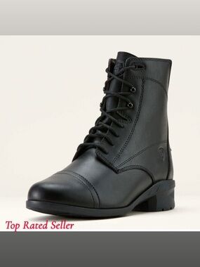 Ariat Woman’s Scout Lace Up Black Leather Equestrian Paddock Boots  Size 6.5B